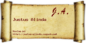 Justus Alinda névjegykártya